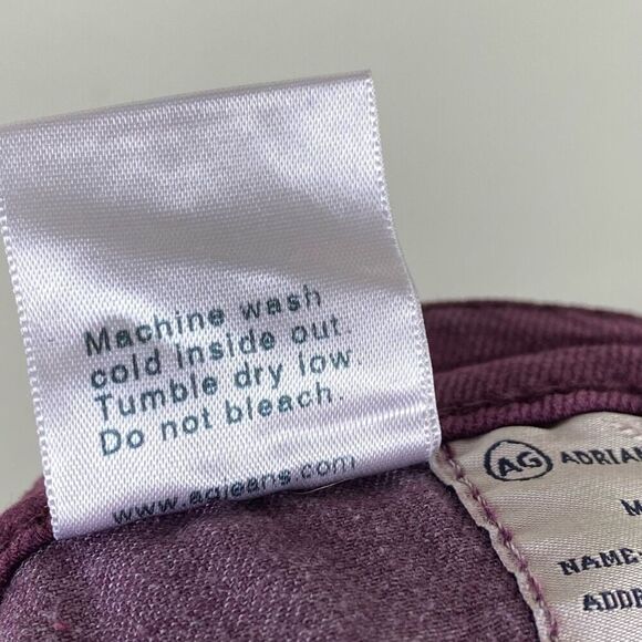 AG Adriano Goldschmied Purple Stevie Ankle Cropped Slim Straight Jeans Size 32 - Picture 7 of 7
